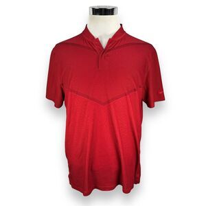 Nike Tiger Woods Collection Henley Polo Shirt Men’s Large Red Short Sleeve Golf